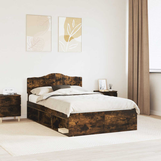 Struttura del letto Rovere fumé 120 x 190 cm Pino massello | homemem39