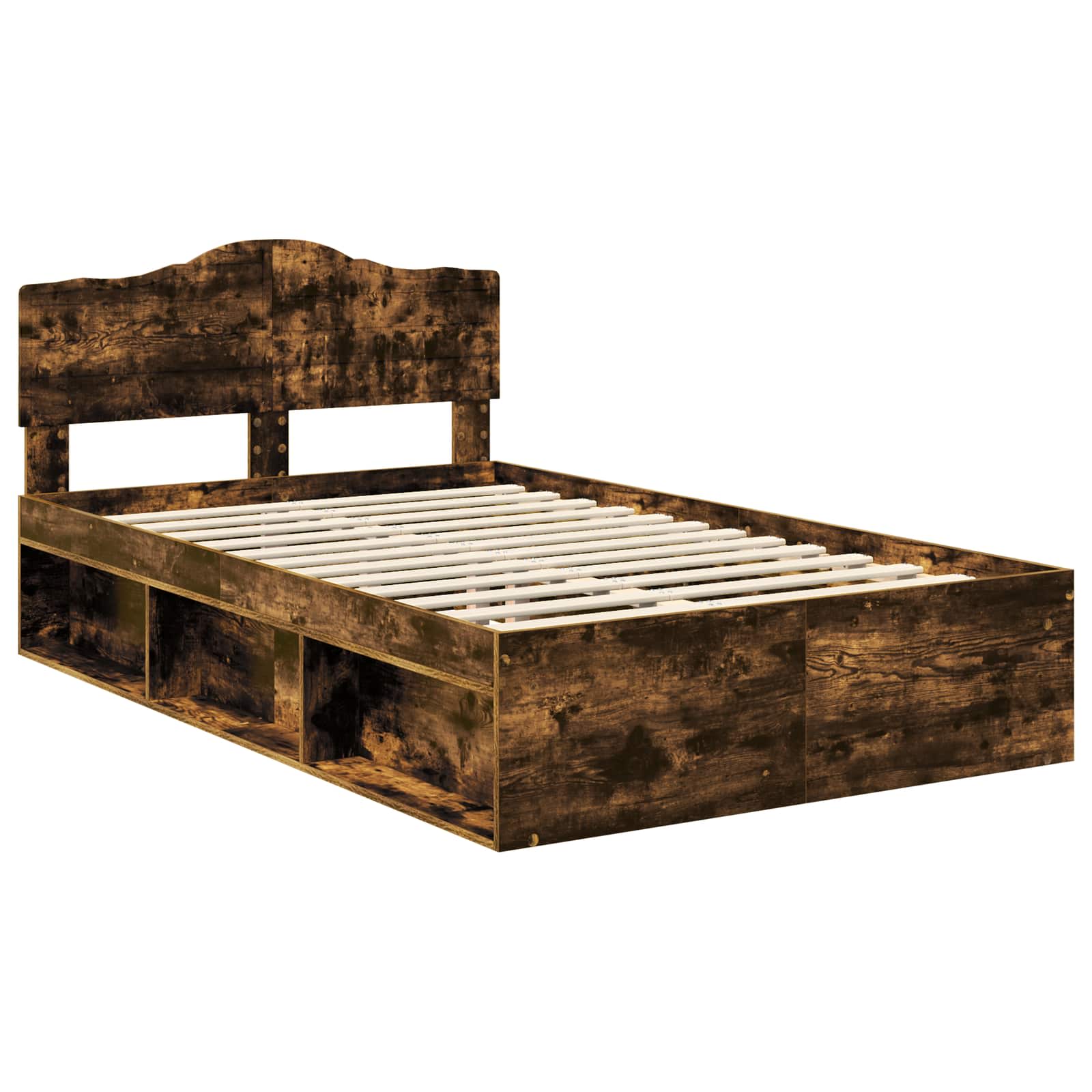 Struttura del letto Rovere fumé 120 x 190 cm Pino massello | homemem39