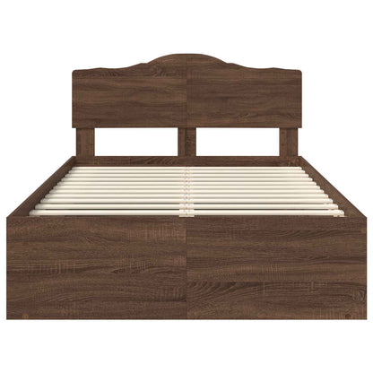 Struttura del letto Rovere Marrone 120 x 190 cm Pino massello | homemem39