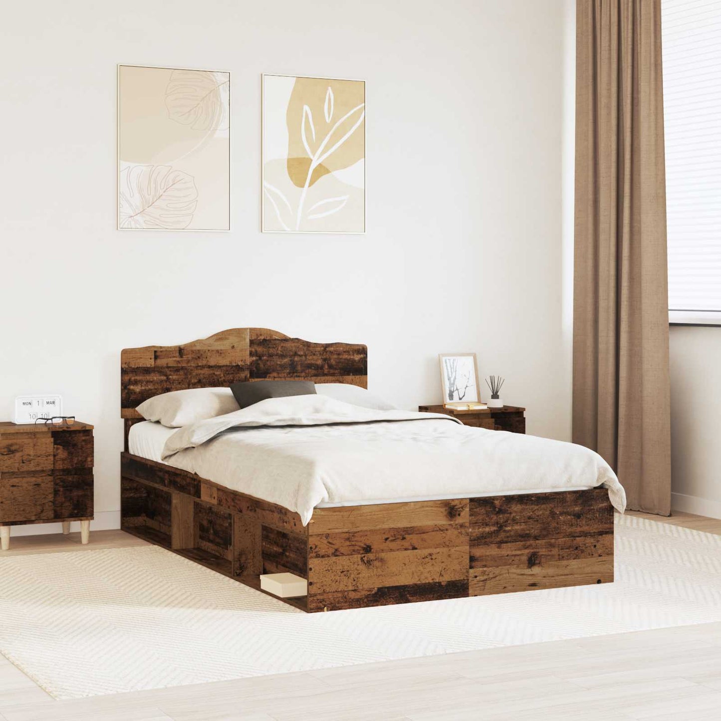 Struttura del letto Legno vecchio 120 x 190 cm Pino massello | homemem39