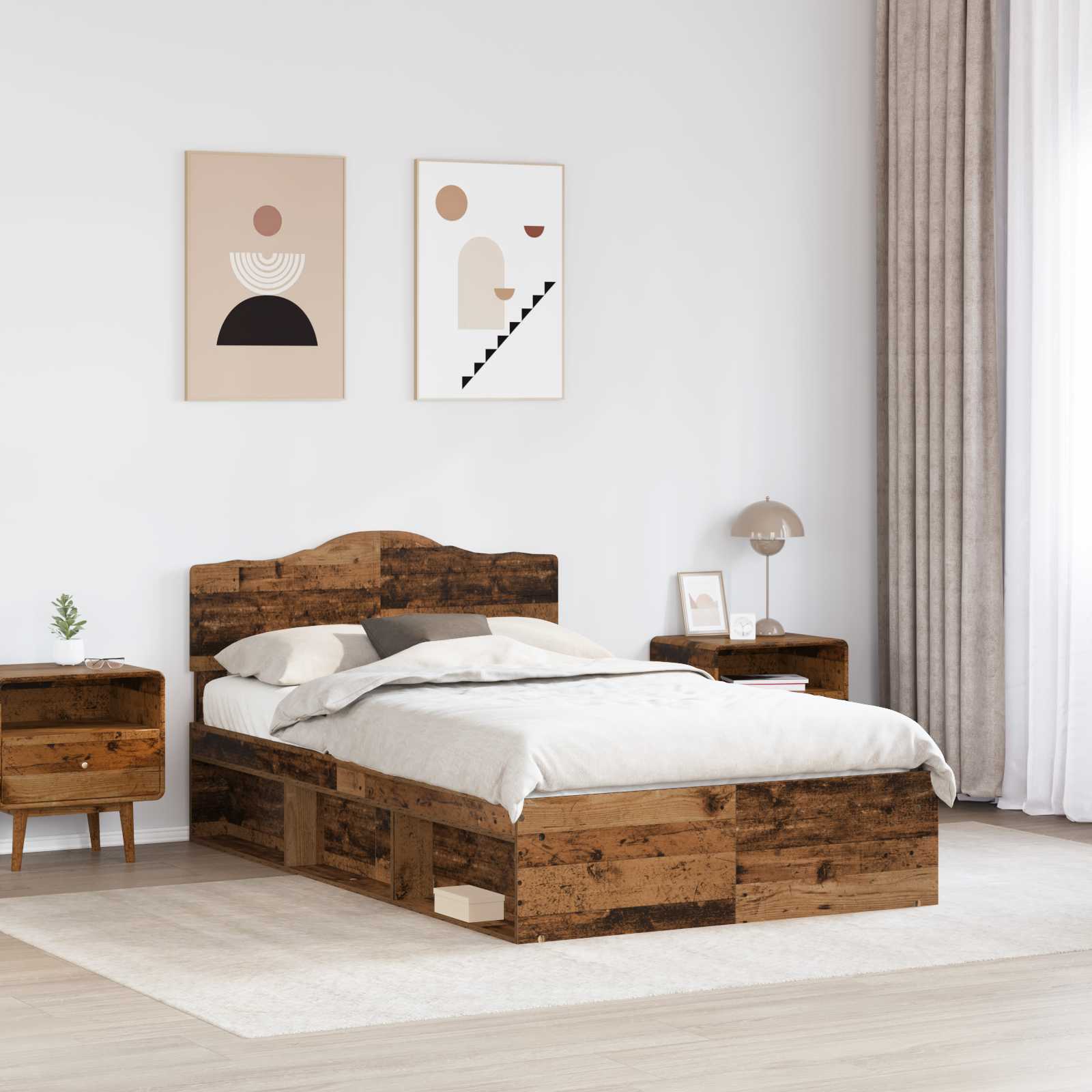 Struttura del letto Legno vecchio 120 x 190 cm Pino massello | homemem39