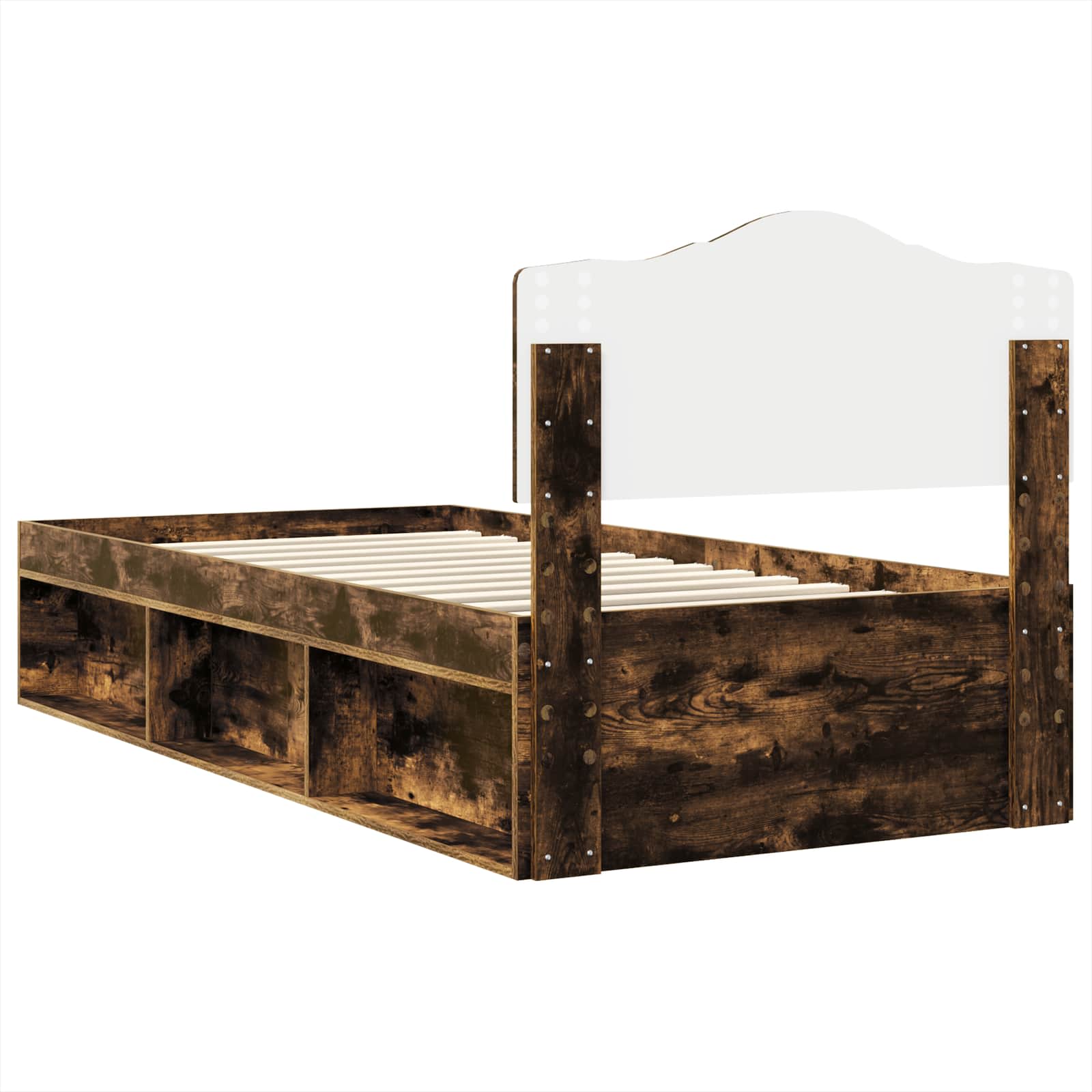 Struttura del letto Rovere fumé 100 x 200 cm Pino massello | homemem39