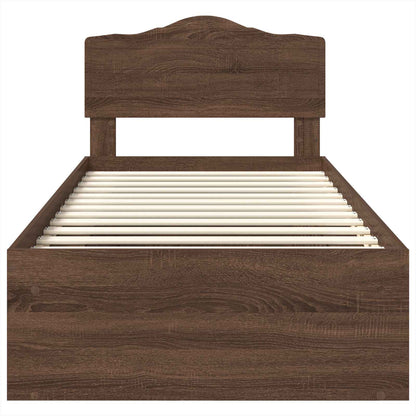 Struttura del letto Rovere Marrone 100 x 200 cm Pino massello | homemem39