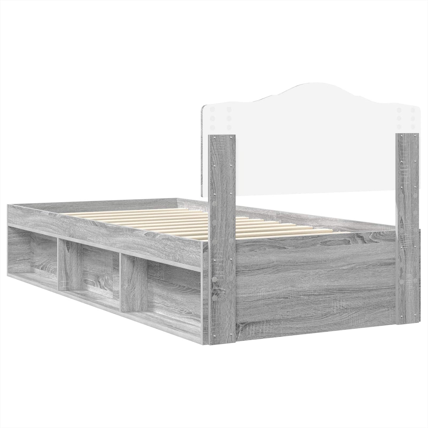 Struttura del letto Grigio Sonoma 90 x 200 cm Pino massello | homemem39