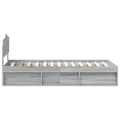 Struttura del letto Grigio Sonoma 90 x 200 cm Pino massello | homemem39