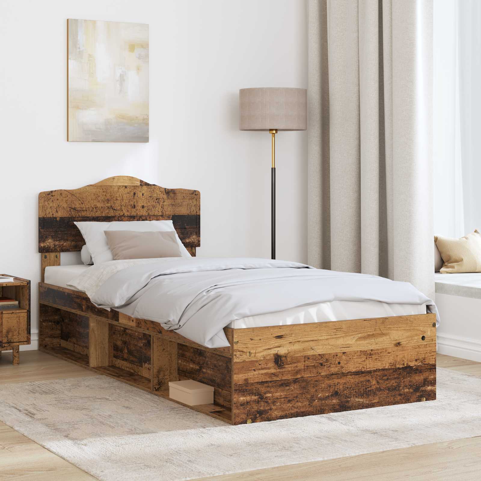Struttura del letto Legno vecchio 90 x 200 cm Pino massello | homemem39
