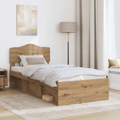 Struttura del letto con testiera Rovere Artigianale 90 x 200 cm | homemem39
