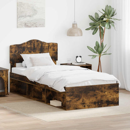 Struttura del letto Rovere fumé 90 x 190 cm Pino massello | homemem39