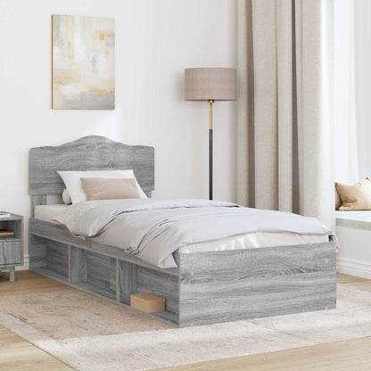 Struttura del letto Grigio Sonoma 90 x 190 cm Pino massello | homemem39