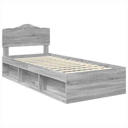 Struttura del letto Grigio Sonoma 90 x 190 cm Pino massello | homemem39
