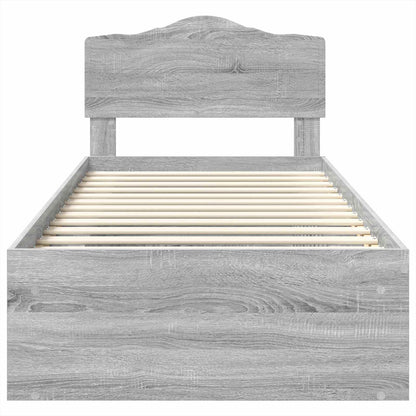 Struttura del letto Grigio Sonoma 90 x 190 cm Pino massello | homemem39