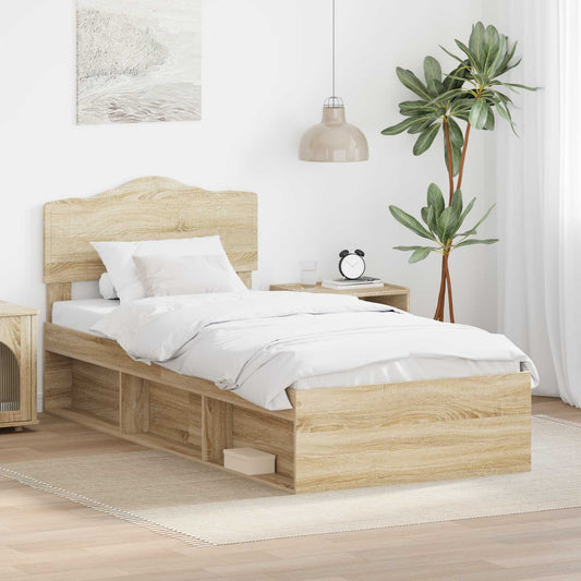 Struttura del letto Rovere Sonoma 75 x 190 cm Pino massello | homemem39