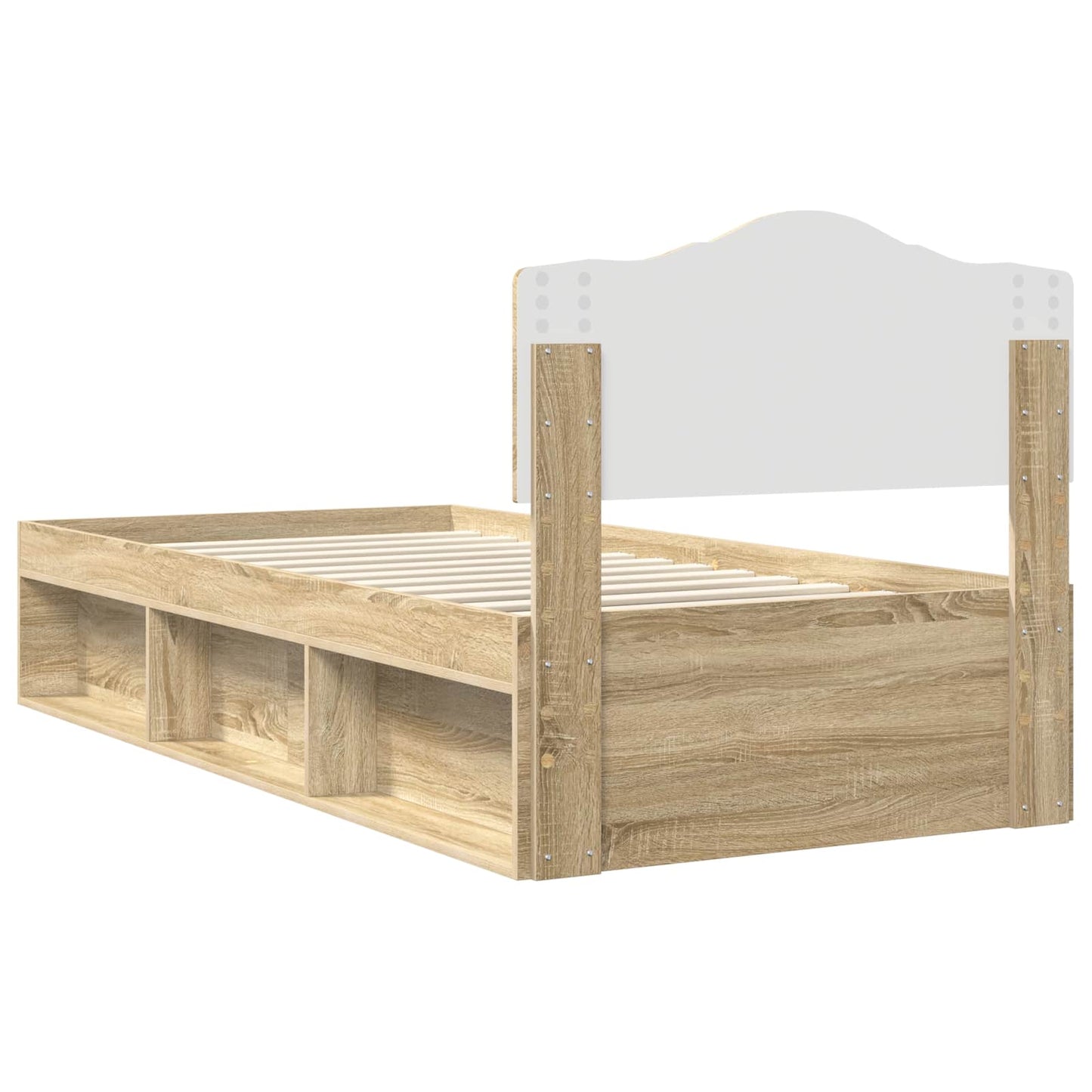 Struttura del letto Rovere Sonoma 75 x 190 cm Pino massello | homemem39