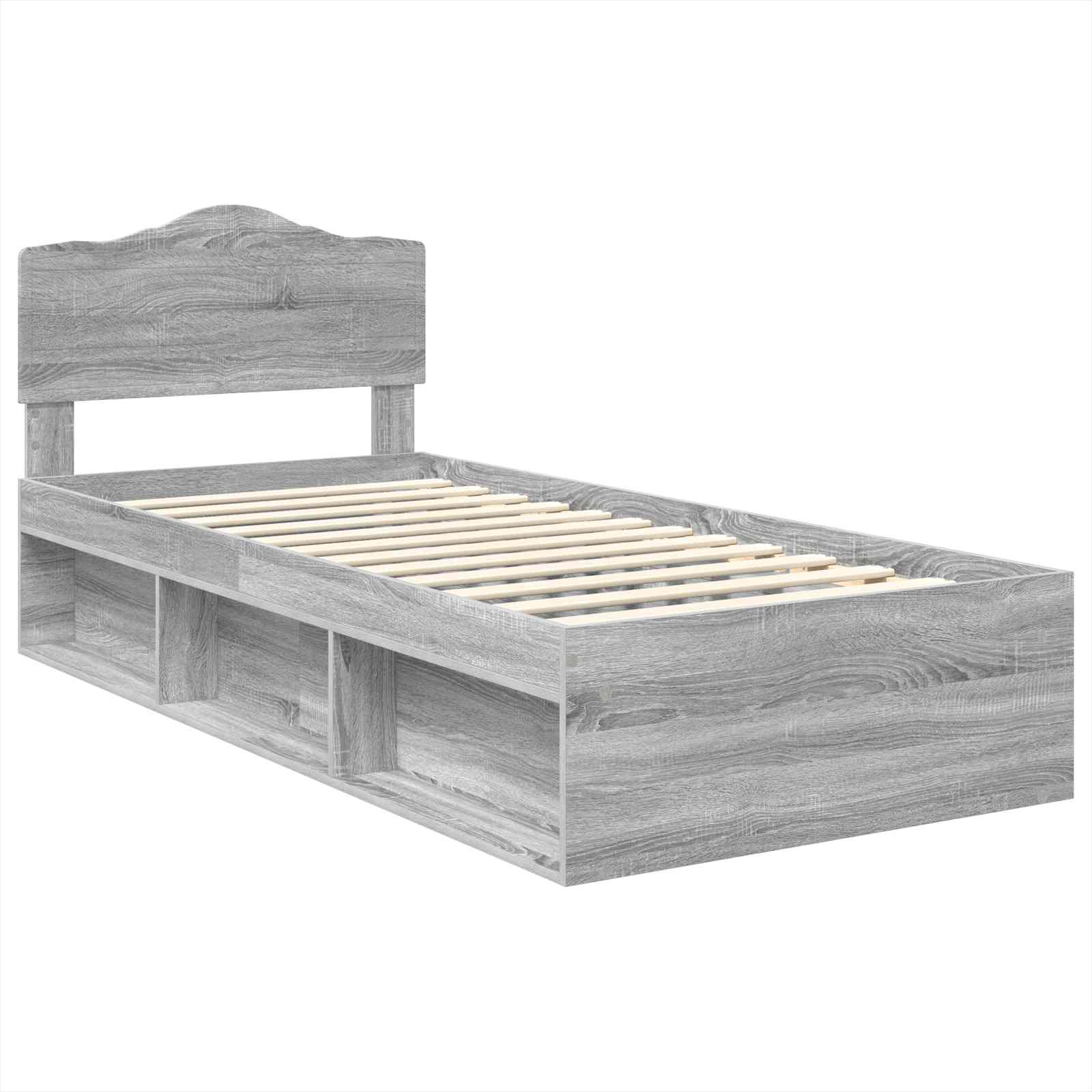 Struttura del letto Grigio Sonoma 75 x 190 cm Pino massello | homemem39