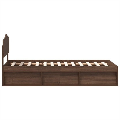 Struttura del letto Rovere Marrone 75 x 190 cm Pino massello