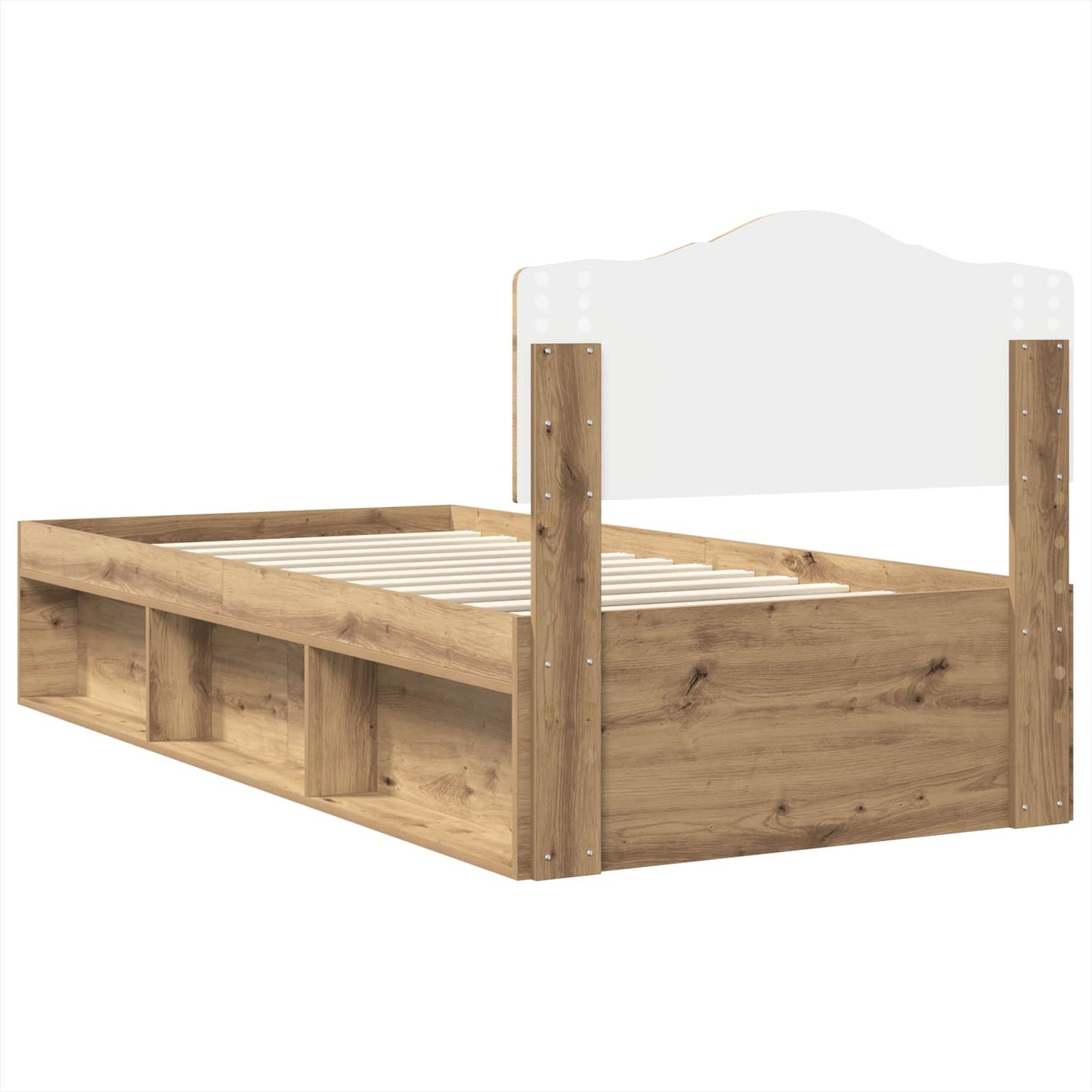 Struttura del letto con testiera Rovere Artigianale 75 x 190 cm | homemem39