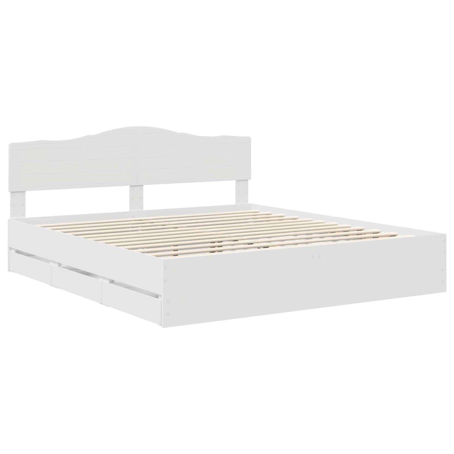 Struttura del letto Bianco 200 x 200 cm Legno Ingegnerizzato | homemem39