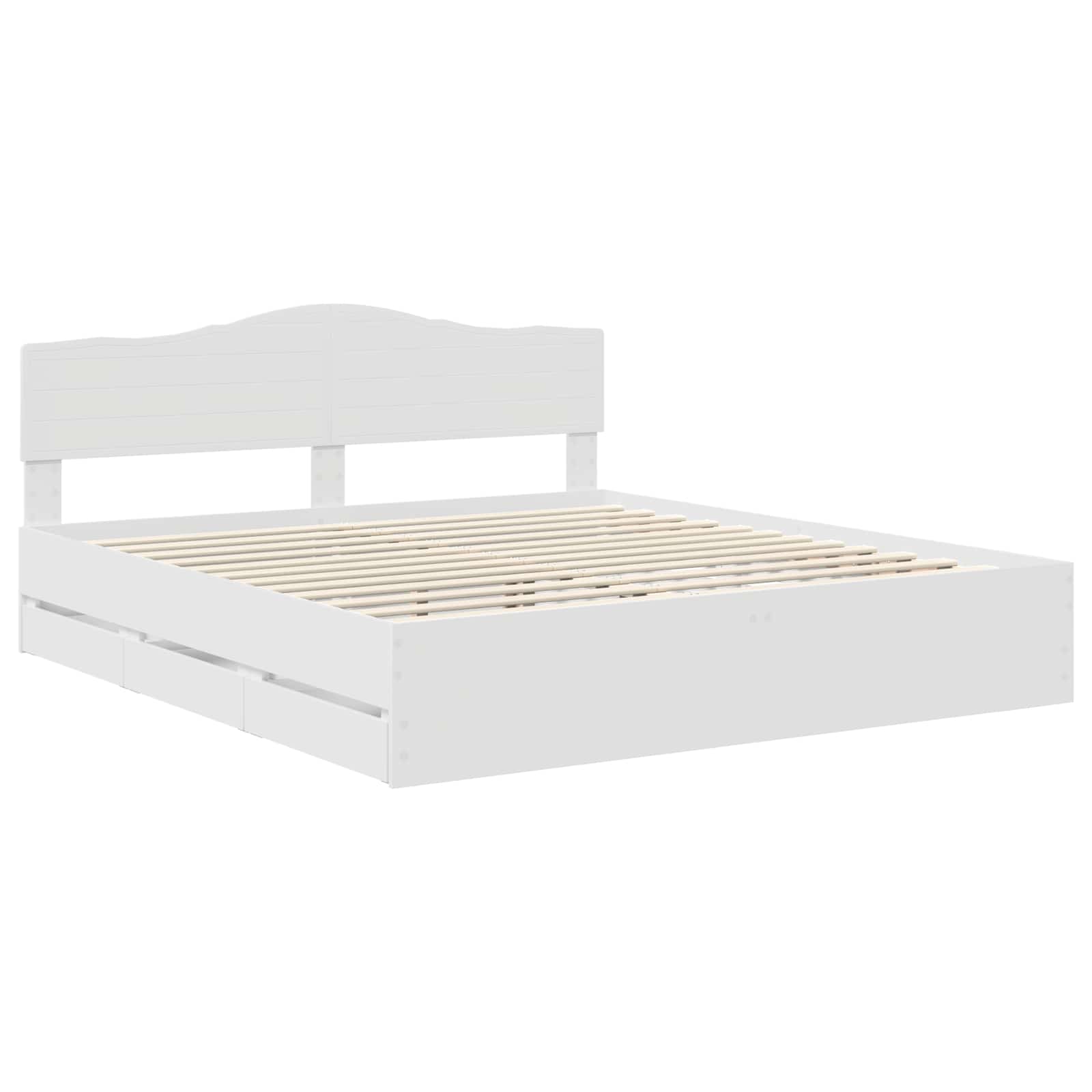 Struttura del letto Bianco 200 x 200 cm Legno Ingegnerizzato | homemem39