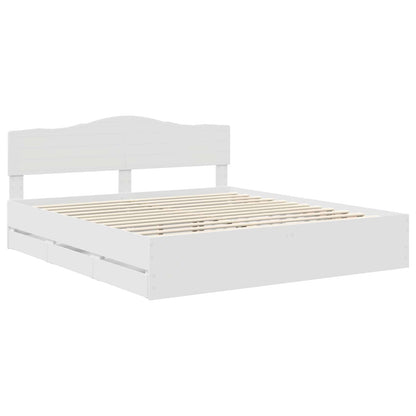 Struttura del letto Bianco 200 x 200 cm Legno Ingegnerizzato | homemem39