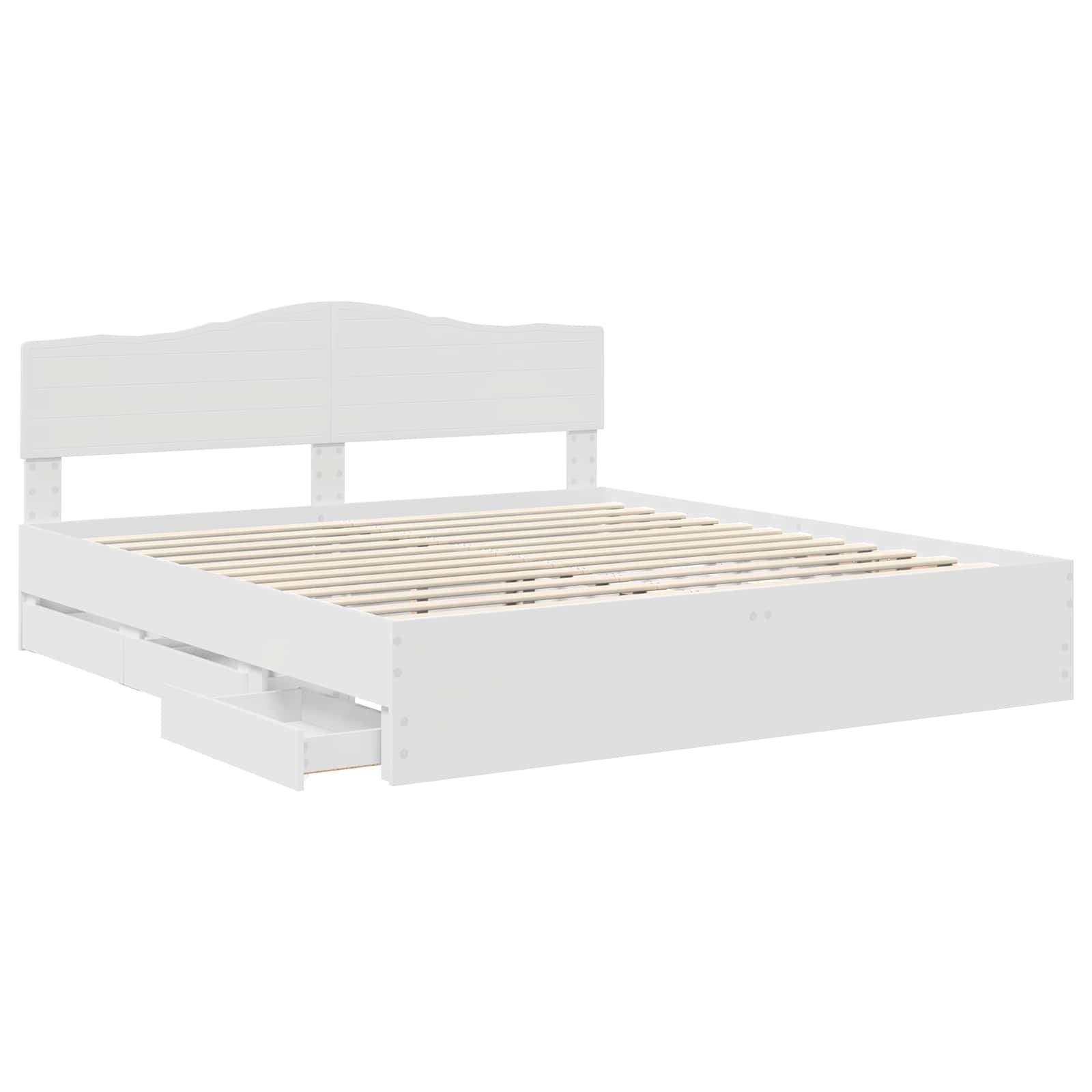 Struttura del letto Bianco 200 x 200 cm Legno Ingegnerizzato | homemem39