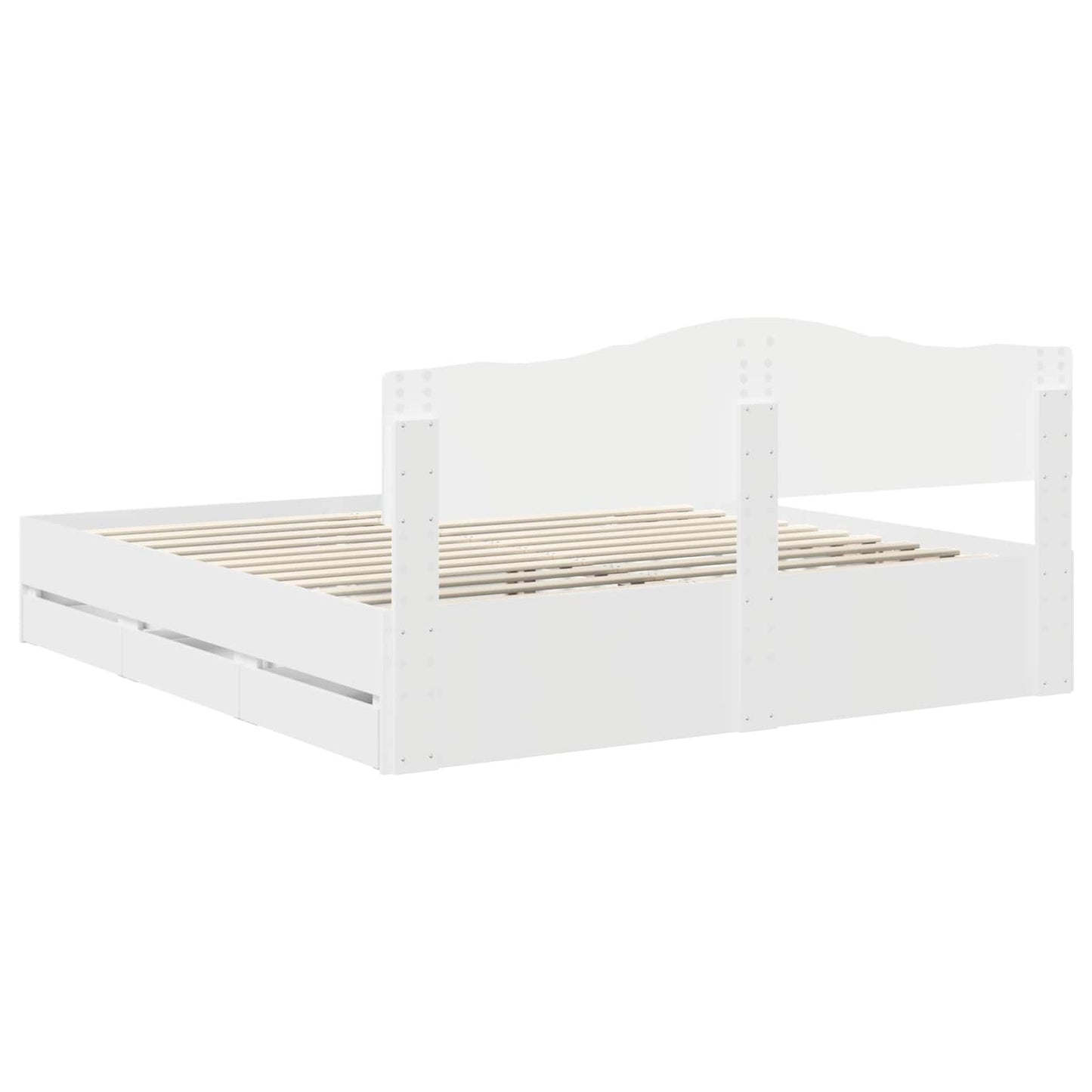Struttura del letto Bianco 200 x 200 cm Legno Ingegnerizzato | homemem39