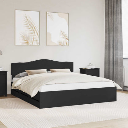 Struttura del letto Nero 200 x 200 cm Legno Ingegnerizzato | homemem39