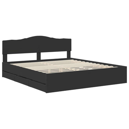 Struttura del letto Nero 200 x 200 cm Legno Ingegnerizzato | homemem39