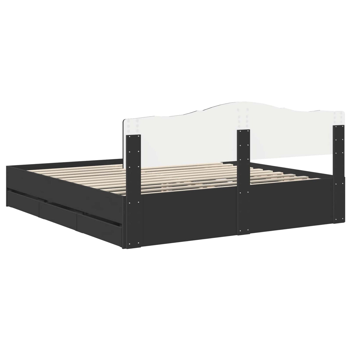 Struttura del letto Nero 200 x 200 cm Legno Ingegnerizzato | homemem39