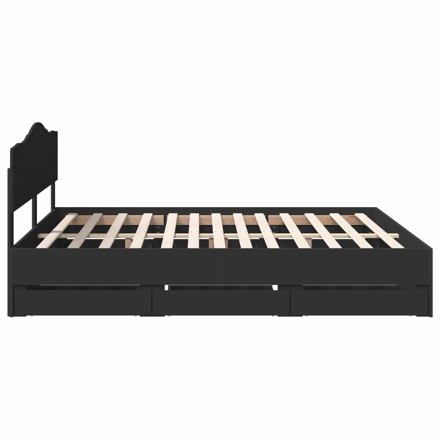 Struttura del letto Nero 200 x 200 cm Legno Ingegnerizzato | homemem39