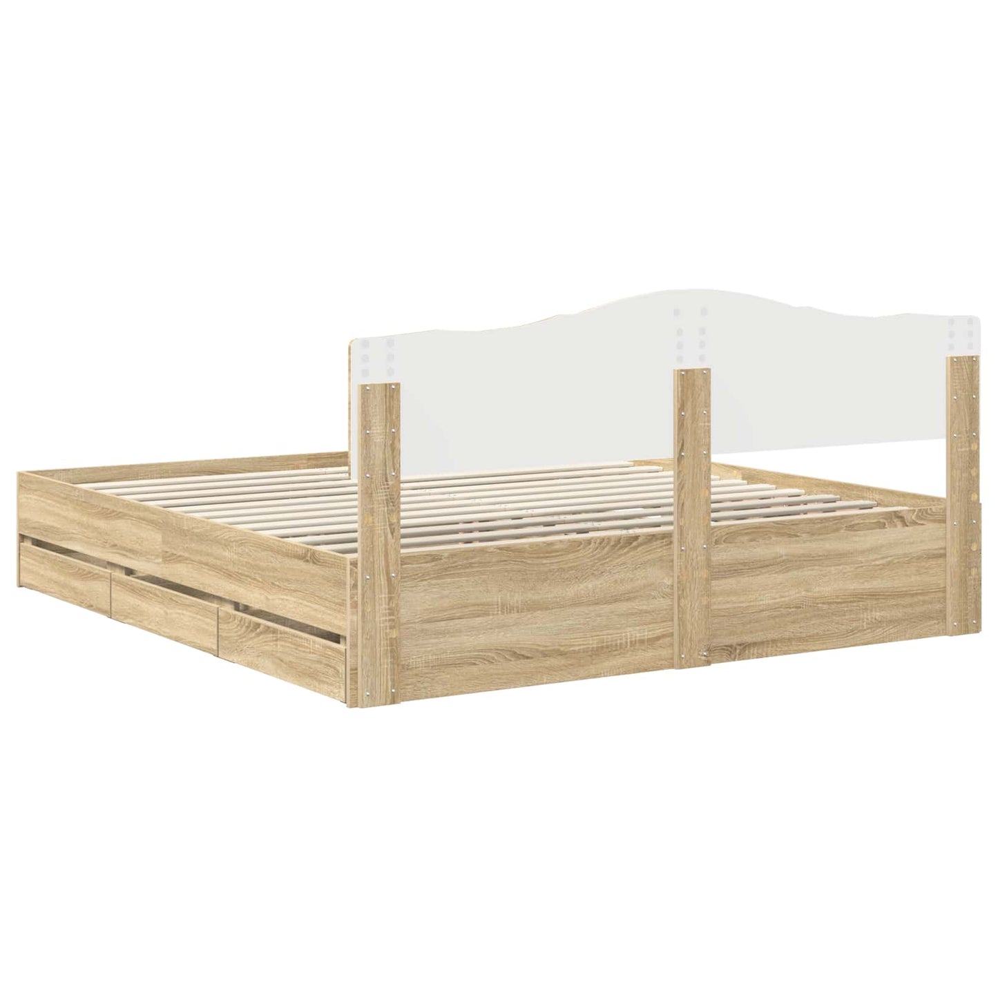 Struttura del letto con cassetto Rovere Sonoma 200 x 200 cm | homemem39