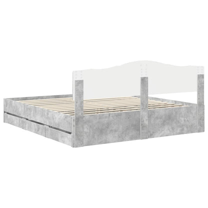 Struttura del letto con cassetto Grigio cemento 200 x 200 cm | homemem39