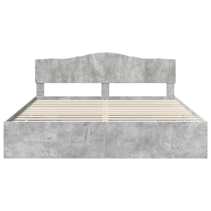 Struttura del letto con cassetto Grigio cemento 200 x 200 cm | homemem39