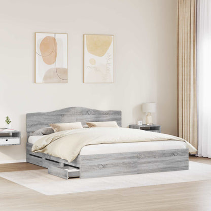 Struttura del letto con cassetto Grigio Sonoma 200 x 200 cm | homemem39