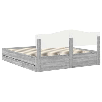 Struttura del letto con cassetto Grigio Sonoma 200 x 200 cm | homemem39