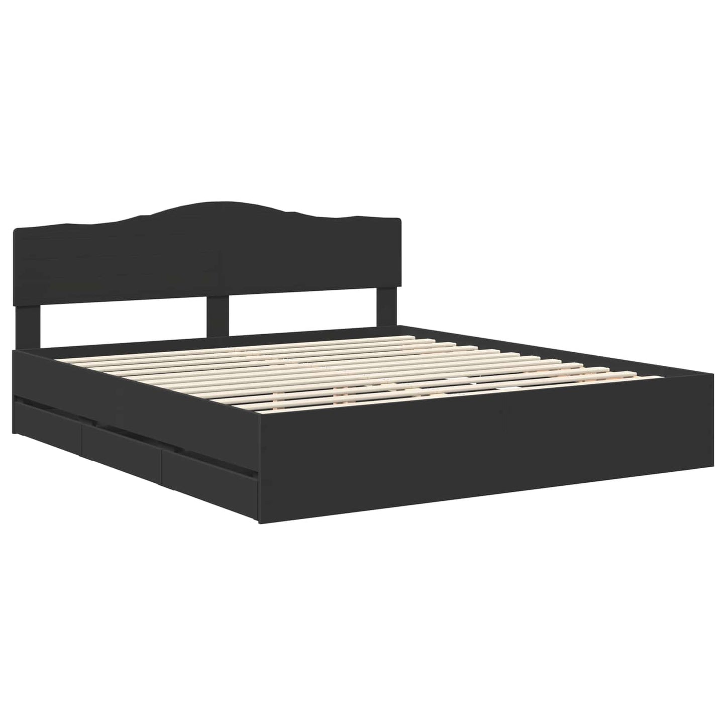 Struttura del letto Nero 180 x 200 cm Legno Ingegnerizzato | homemem39