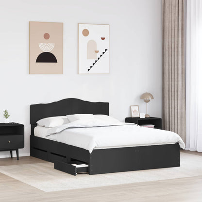 Struttura del letto Nero 160 x 200 cm Legno Ingegnerizzato | homemem39