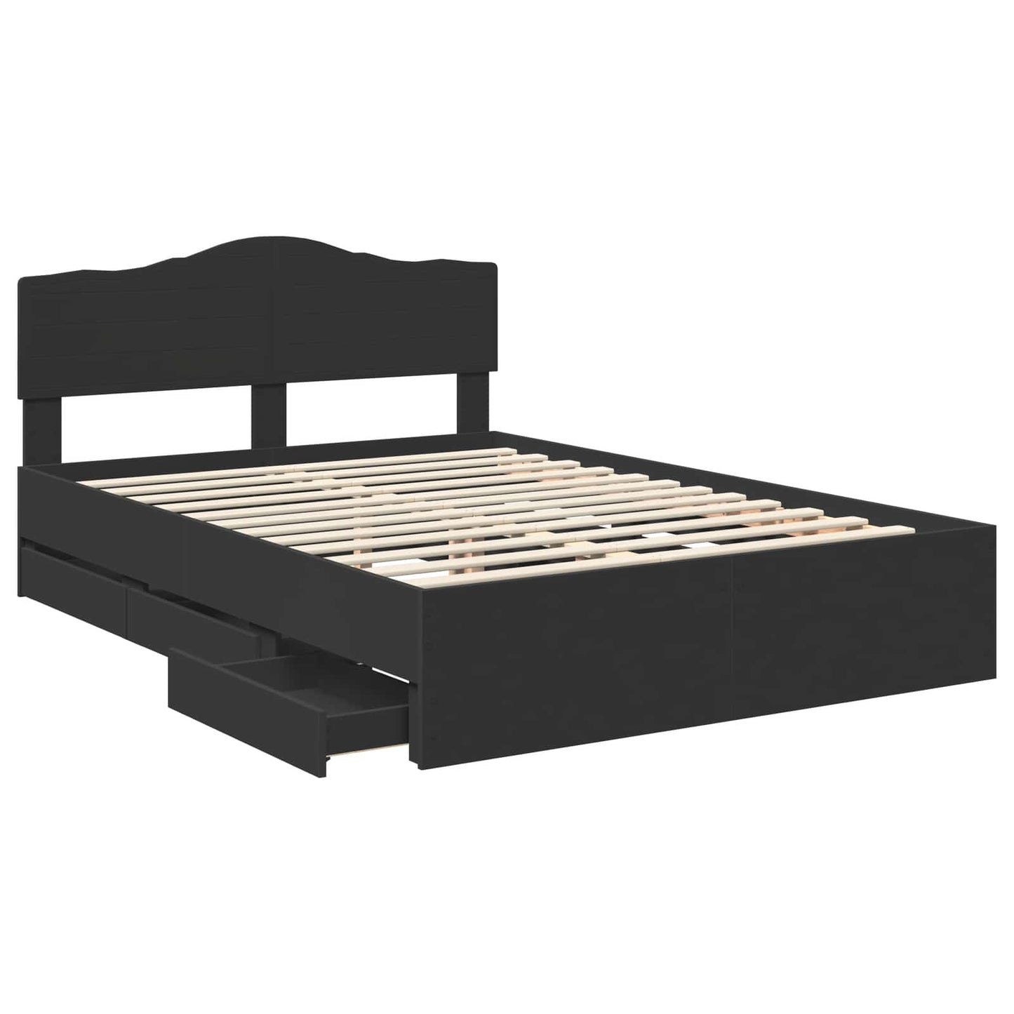 Struttura del letto Nero 160 x 200 cm Legno Ingegnerizzato | homemem39