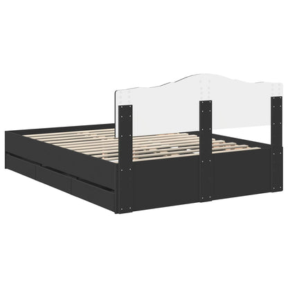Struttura del letto Nero 160 x 200 cm Legno Ingegnerizzato | homemem39