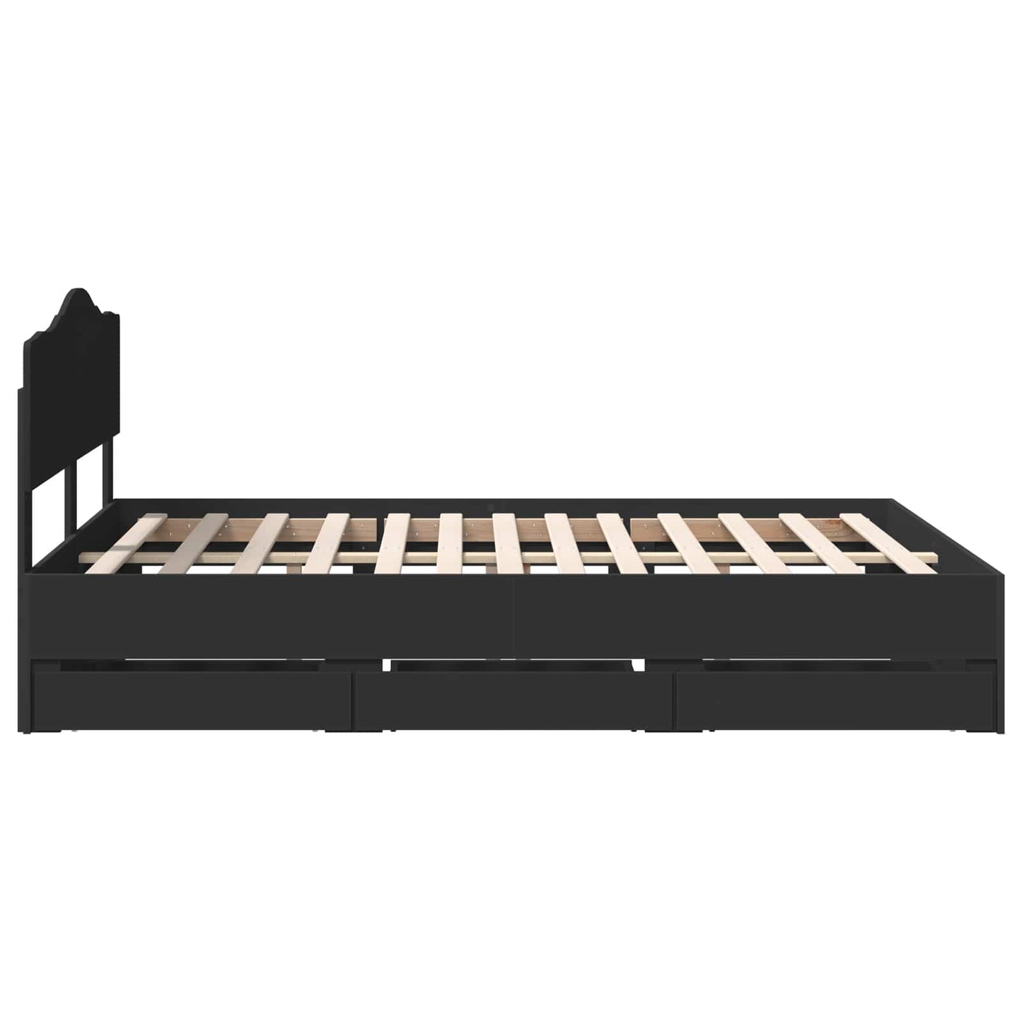 Struttura del letto Nero 160 x 200 cm Legno Ingegnerizzato | homemem39
