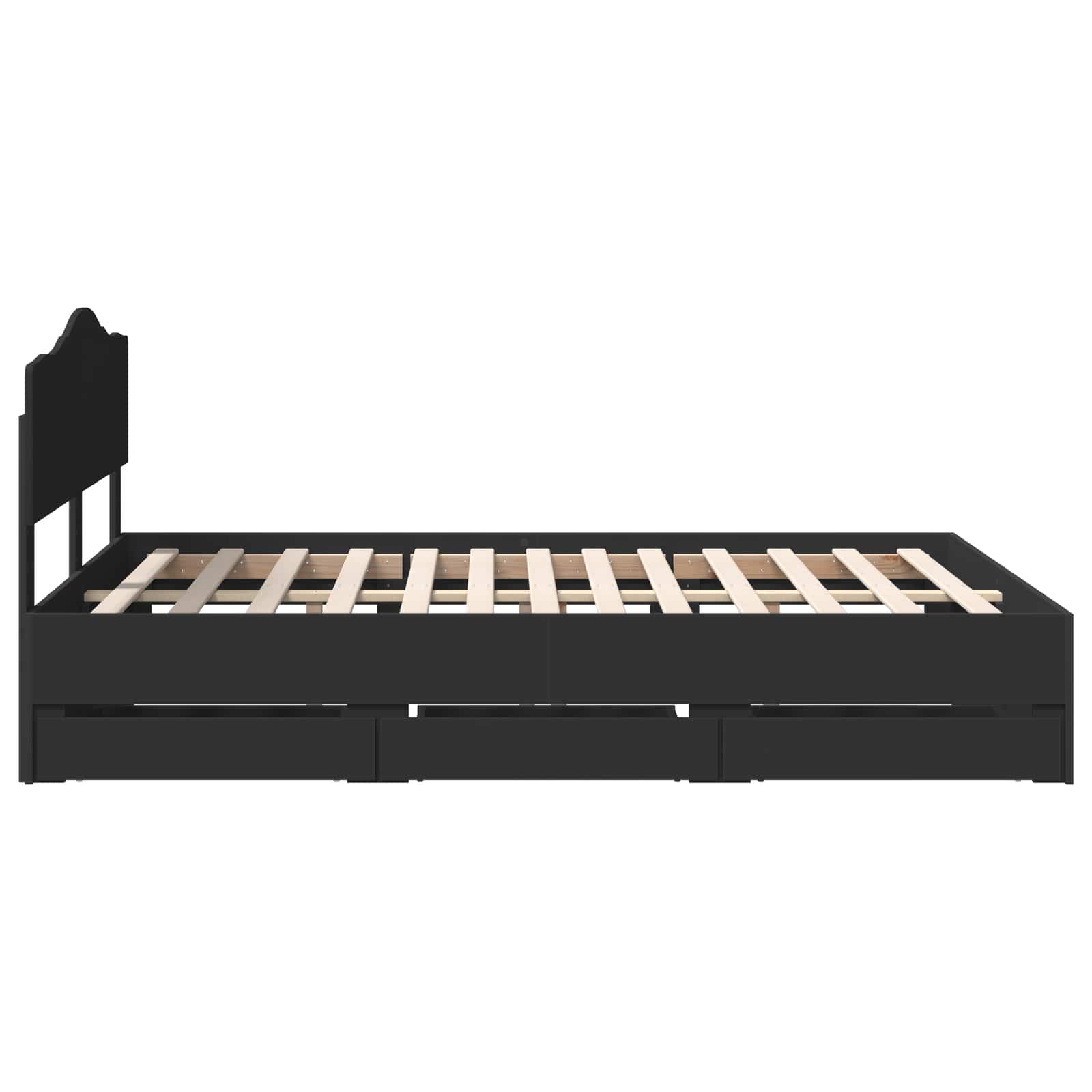 Struttura del letto Nero 160 x 200 cm Legno Ingegnerizzato | homemem39
