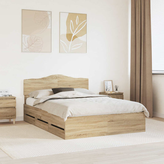 Struttura del letto con cassetto Rovere Sonoma 160 x 200 cm | homemem39
