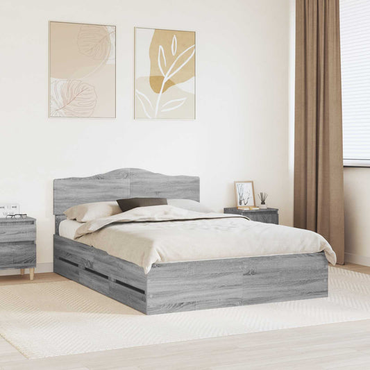 Struttura del letto con cassetto Grigio Sonoma 160 x 200 cm | homemem39