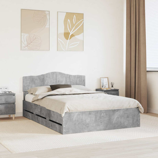 Struttura del letto con cassetto Grigio cemento 150 x 200 cm | homemem39