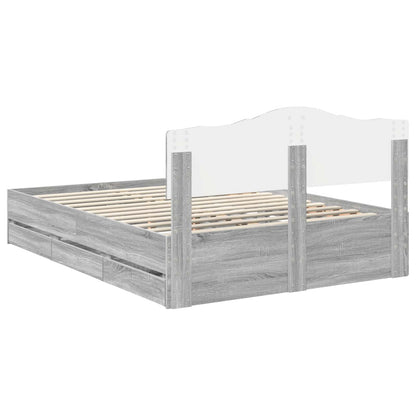 Struttura del letto con cassetto Grigio Sonoma 140 x 200 cm | homemem39