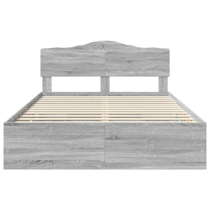 Struttura del letto con cassetto Grigio Sonoma 140 x 190 cm