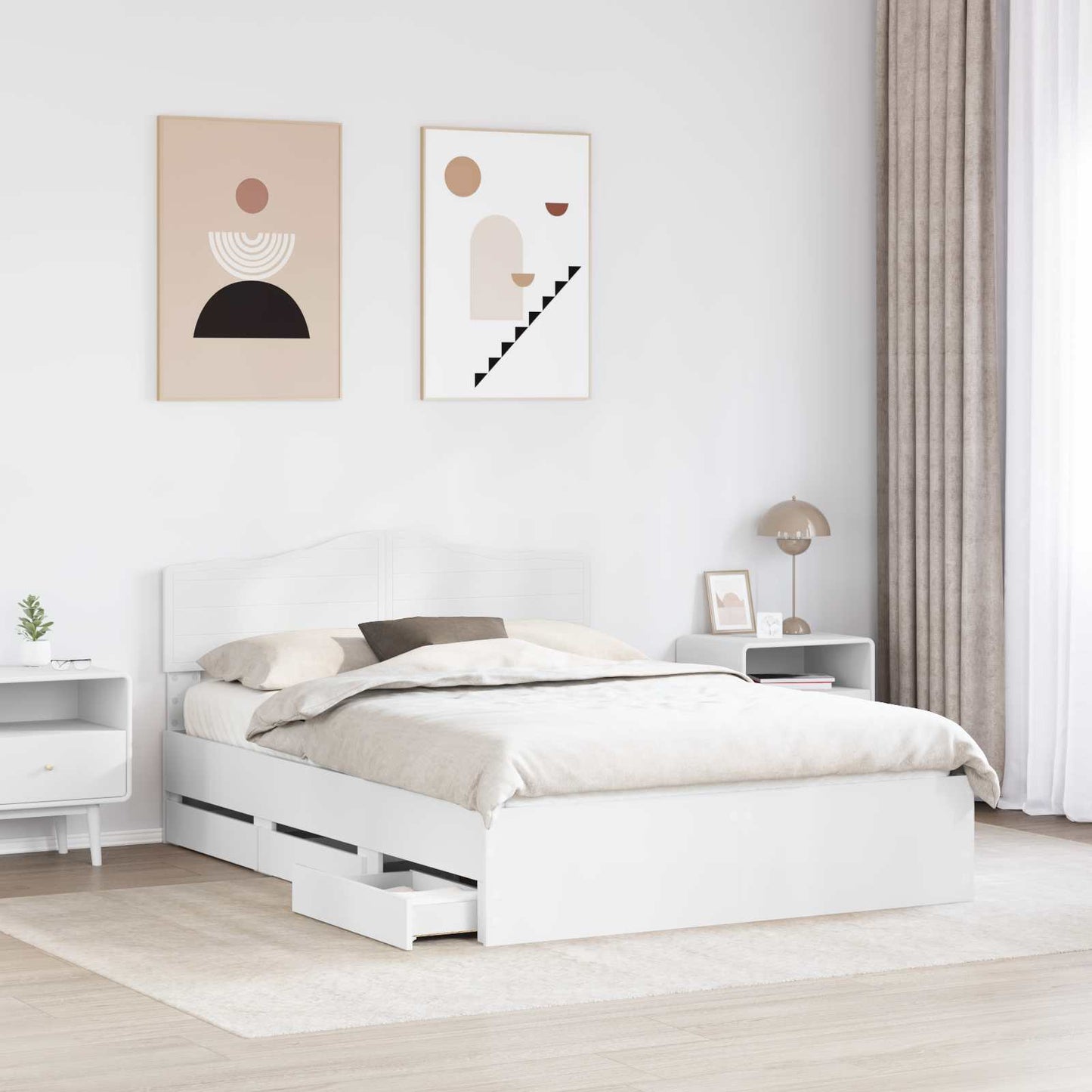 Struttura del letto Bianco 140 x 190 cm Legno Ingegnerizzato | homemem39
