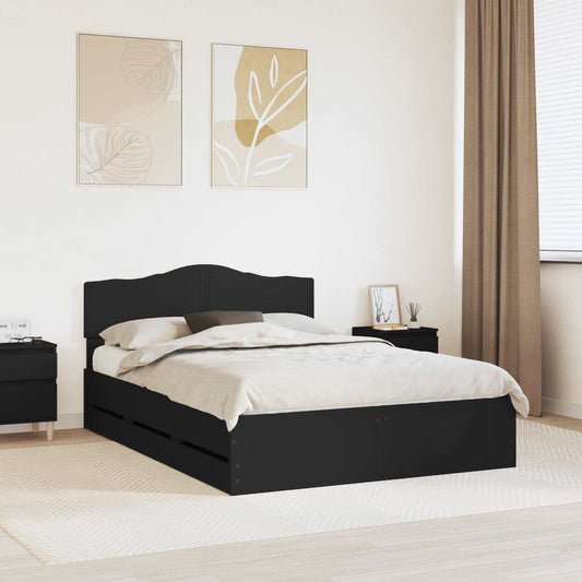 Struttura del letto Nero 140 x 190 cm Legno Ingegnerizzato | homemem39