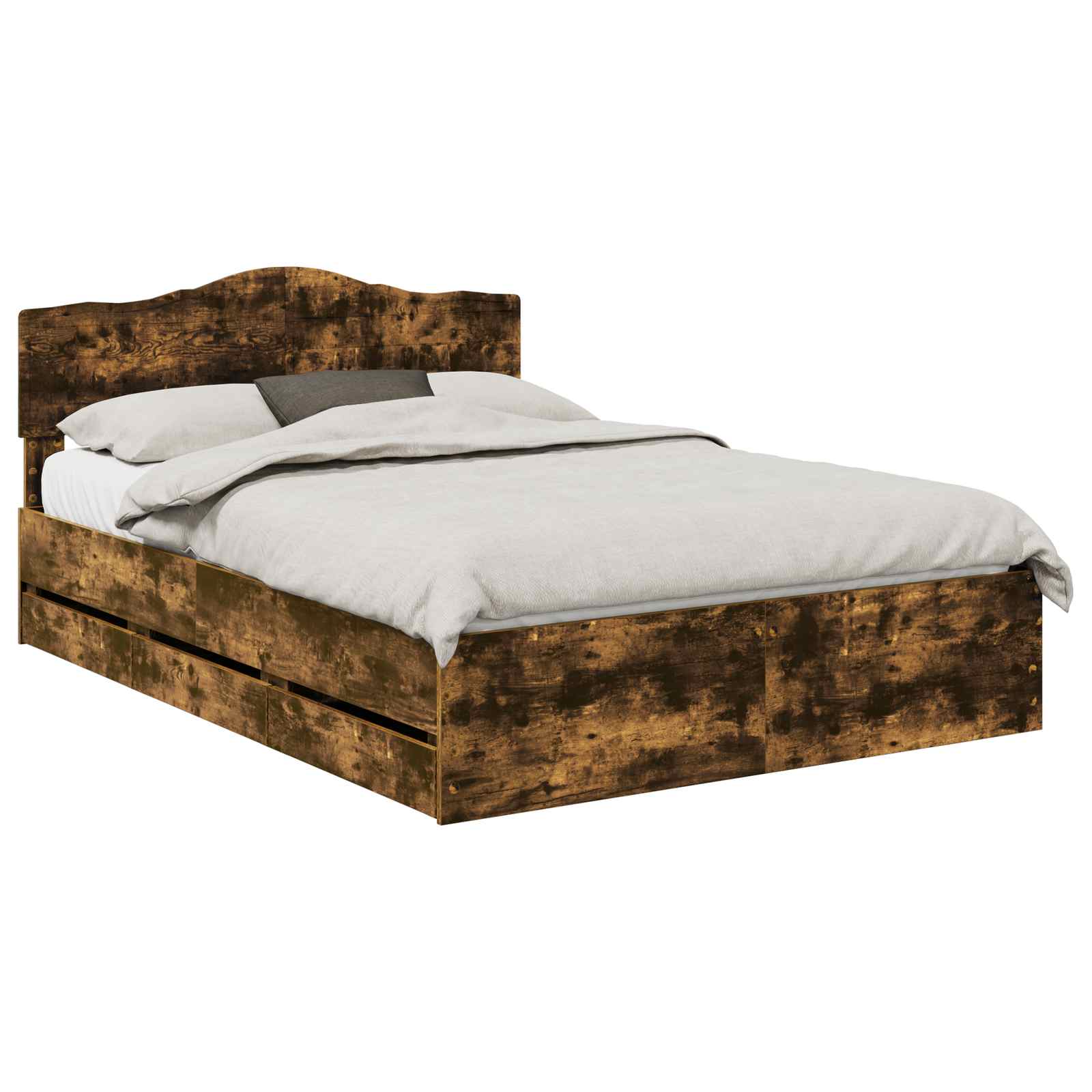 Struttura del letto con cassetto Rovere fumé 140 x 190 cm | homemem39