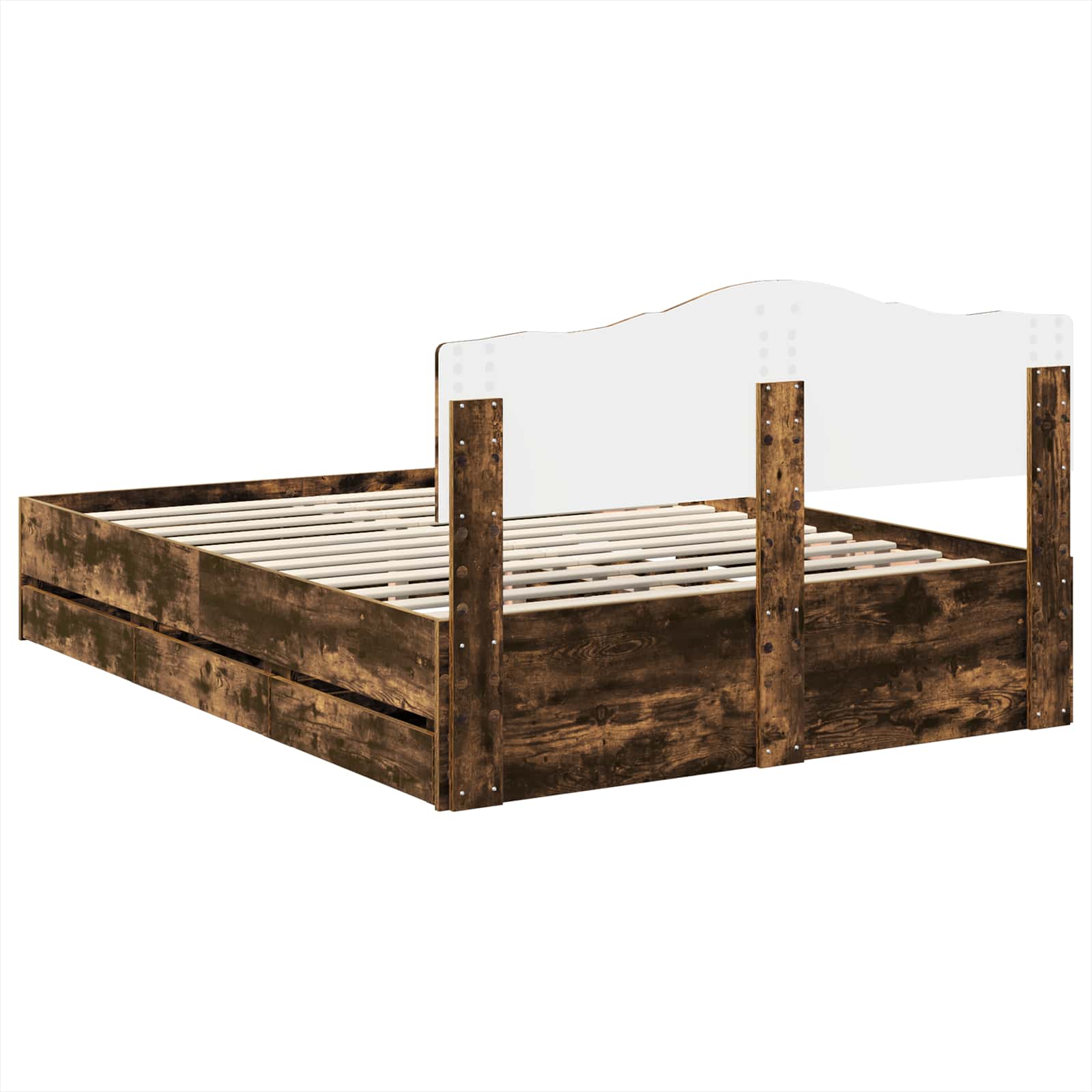 Struttura del letto con cassetto Rovere fumé 140 x 190 cm | homemem39