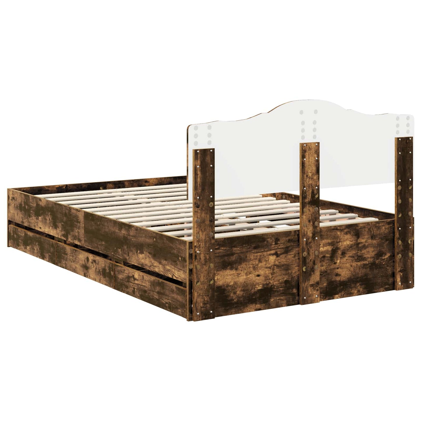 Struttura del letto con cassetto Rovere fumé 135 x 190 cm | homemem39
